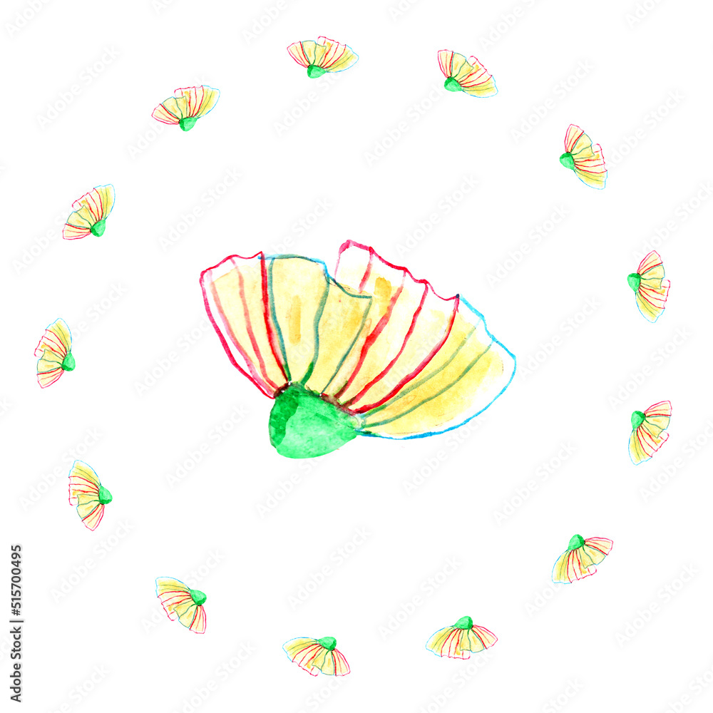 Watercolor round frame and wreath. Stock illustration Watercolor round frame and wreath. Stock illustration