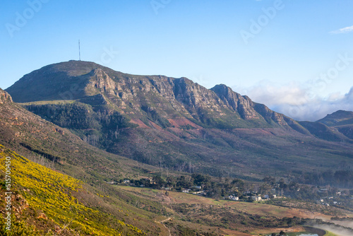Constantiaberg in the morning sunlight. Cape town, South Africa.