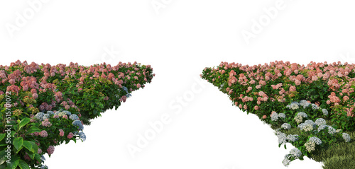 3d render flower garden on white background