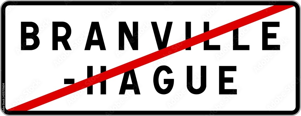 Panneau sortie ville agglomération Branville-Hague / Town exit sign Branville-Hague Panneau sortie ville agglomération Branville-Hague / Town exit sign Branville-Hague