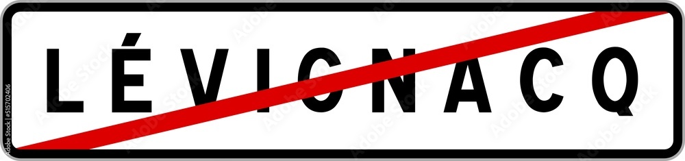 Panneau sortie ville agglomération Lévignacq / Town exit sign Lévignacq Panneau sortie ville agglomération Lévignacq / Town exit sign Lévignacq
