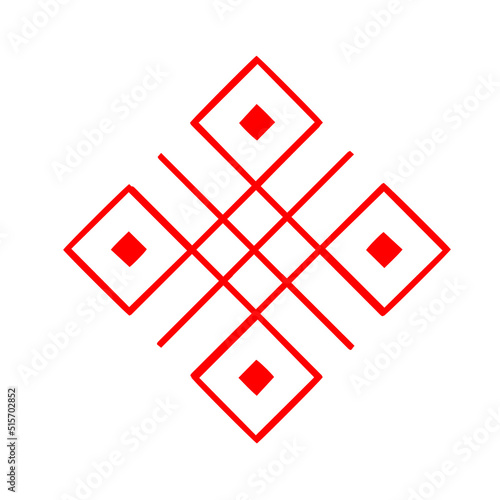 Red stylized folk Slavic patterns. embroidered Ukrainian national pattern. Vector illustration