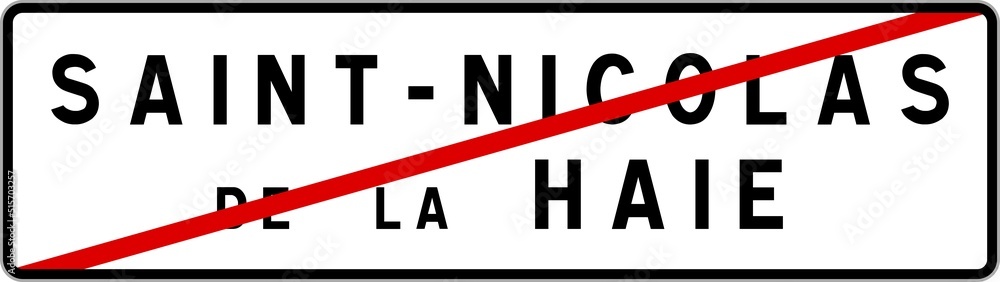 Panneau sortie ville agglomération Saint-Nicolas-de-la-Haie / Town exit sign Saint-Nicolas-de-la-Haie Panneau sortie ville agglomération Saint-Nicolas-de-la-Haie / Town exit sign Saint-Nicolas-de-la-Haie
