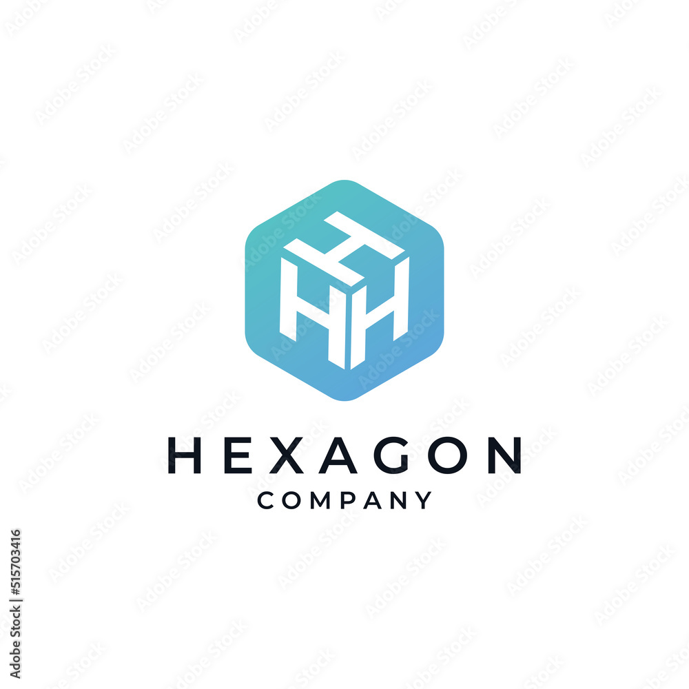 Fototapeta premium Logo box hexagon or cube and technology hexagon logo creative simple logo.By using modern template vector illustration editing.