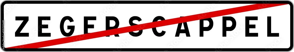 Panneau sortie ville agglomération Zegerscappel / Town exit sign Zegerscappel Panneau sortie ville agglomération Zegerscappel / Town exit sign Zegerscappel