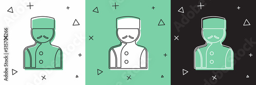 Set Concierge icon isolated on white and green, black background. Vector