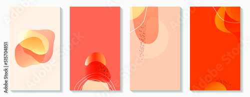 Abstract vertical covers. Modern for sale website banner, sale tag, sale promotional material vector illustration. Smooth dynamic lines in orange shades. Banner template design. Ep