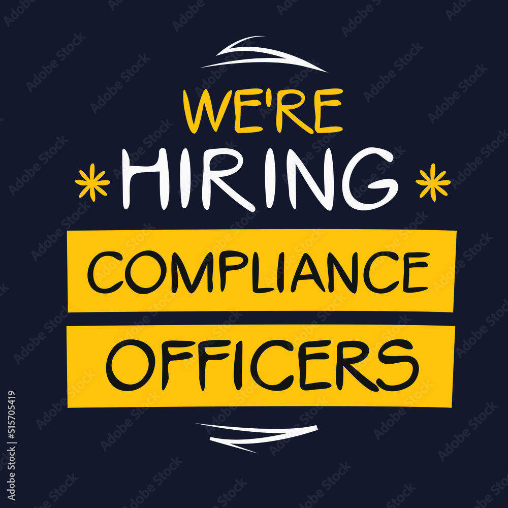 We are hiring (Compliance Officers), vector illustration.