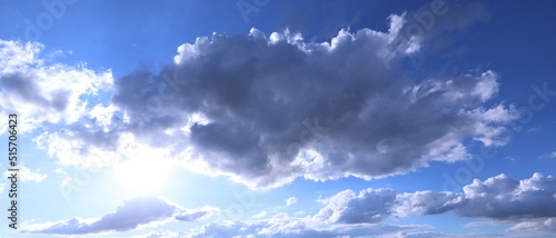 Fototapeta Naklejka Na Ścianę i Meble -  Dark clouds in the air and a ray of sun