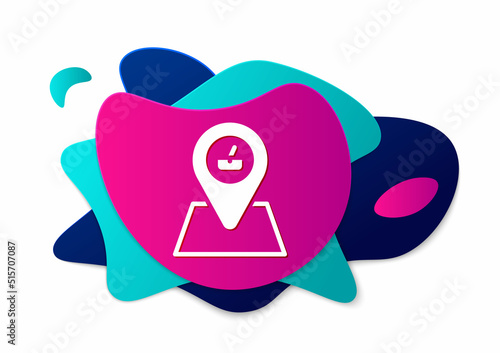 Color Picnic location icon isolated on white background. Abstract banner with liquid shapes. Vector