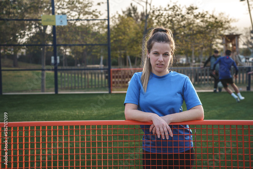 female soccer player on a soccer field. Rights of women soccer player © Guillem de Balanzó