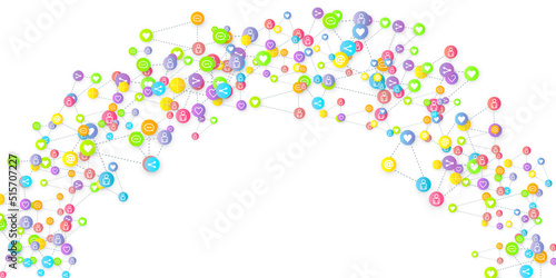 Social media marketing icons internet tags target
