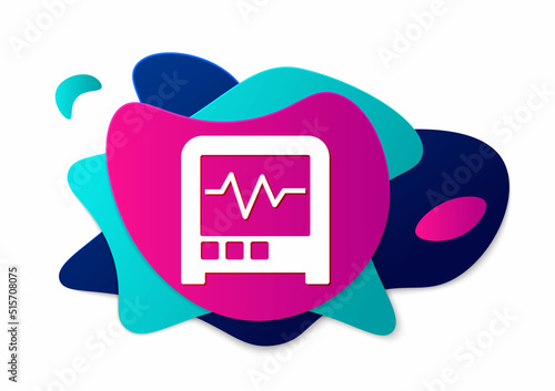 Color Seismograph icon isolated on white background. Earthquake analog seismograph. Abstract banner with liquid shapes. Vector