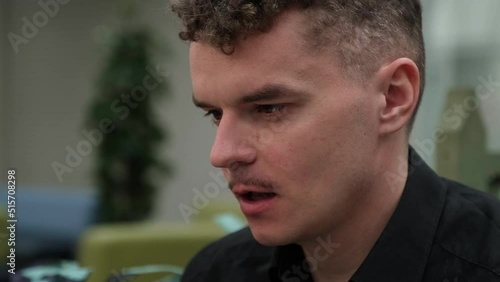 Wallpaper Mural Cool young hipster drinking cappuccino Torontodigital.ca