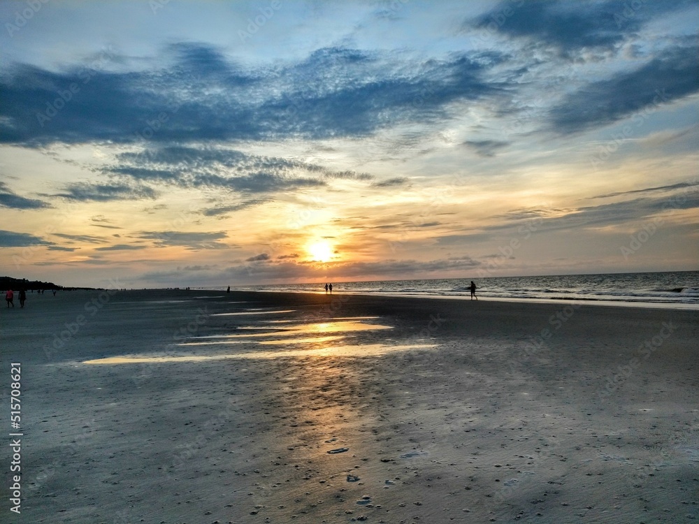 Beach Ocean Sunrise Water and Sand Reflection Beach Ocean Sunrise Water and Sand Reflection