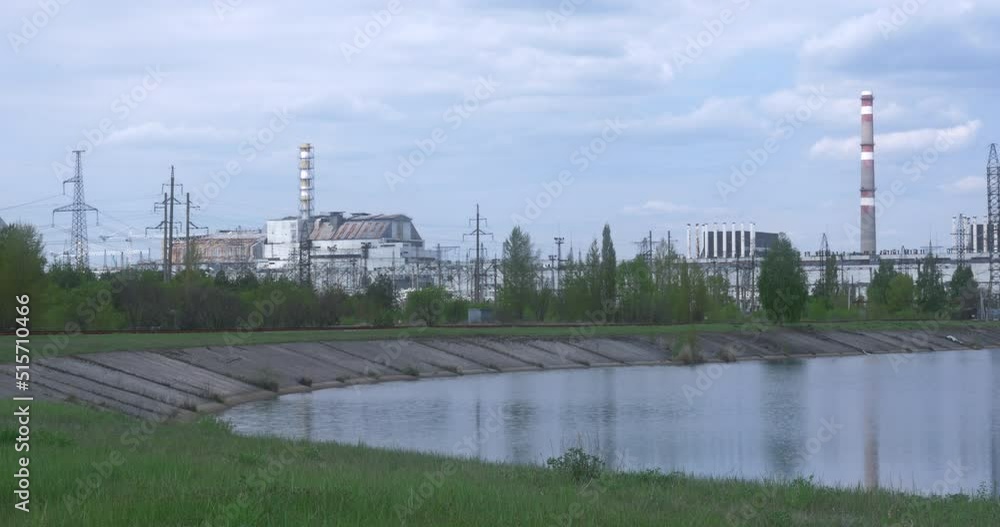 Chernobyl Nuclear Power Plant from riverside Chernobyl Nuclear Power Plant from riverside