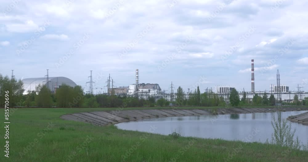 Chernobyl Nuclear Power Plant from riverside Chernobyl Nuclear Power Plant from riverside