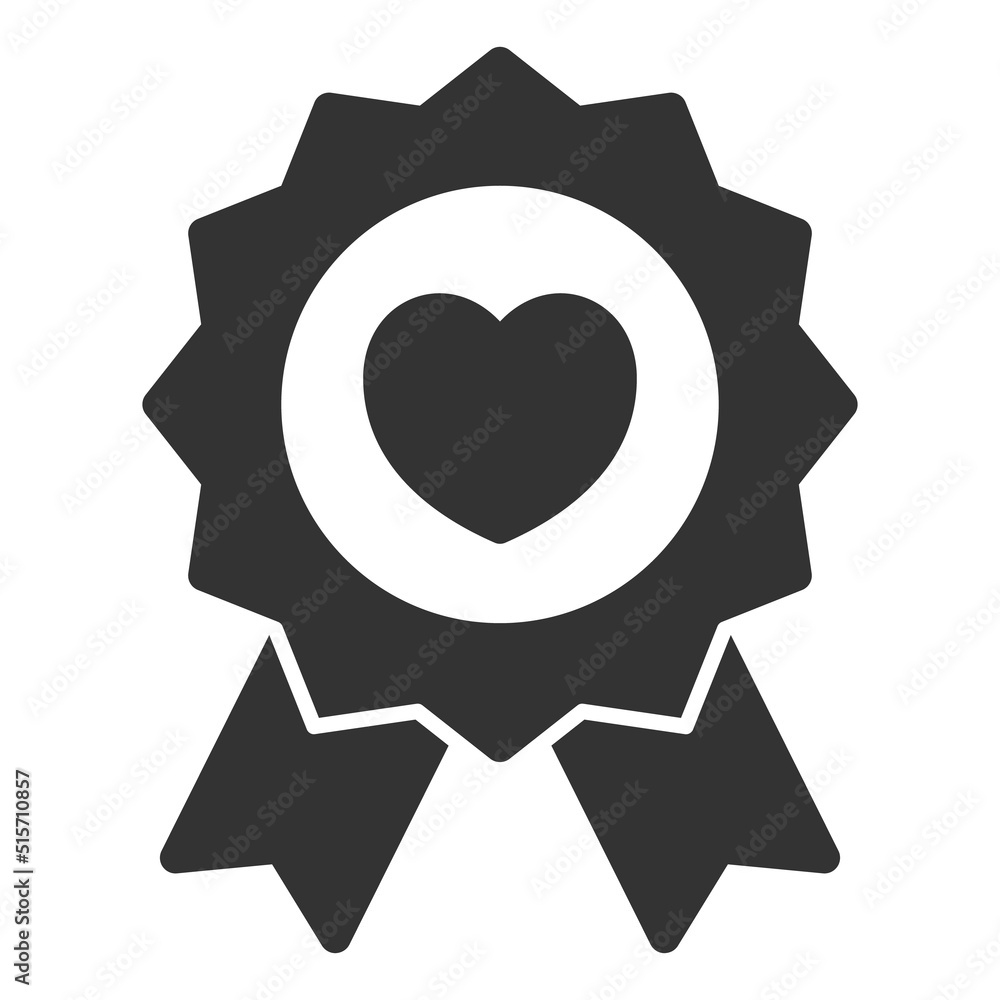 Signet with heart inside, love seal sign - vector sign, web icon, illustration on white background, glyph style Signet with heart inside, love seal sign - vector sign, web icon, illustration on white background, glyph style