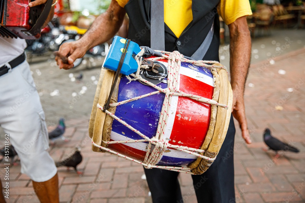 Street musicians in the Dominican Republic. Santo Domingo Columbus Park