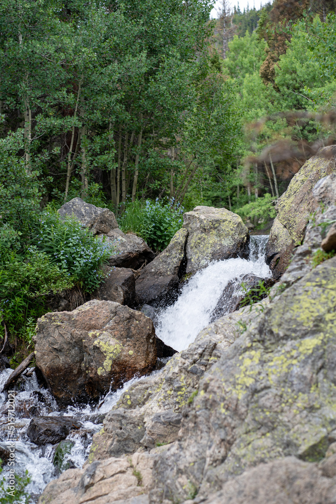 Clear water running in the mountain river at Rocky Mountain National Park in Colorado
Clear water running in the mountain river at Rocky Mountain National Park in Colorado