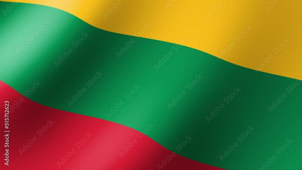 The flag of Lithuania flutters in the wind. Seamless Animation 3D The flag of Lithuania flutters in the wind. Seamless Animation 3D