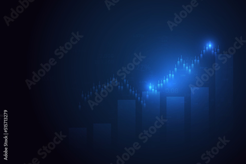 Stock market or forex trading graph in futuristic concept for financial investment or economic trends .