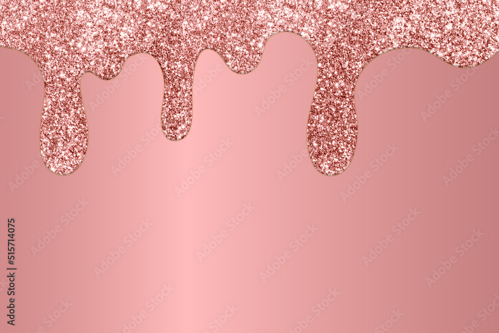 Rose Gold dripping glitter background, Dripping Glitter Background
