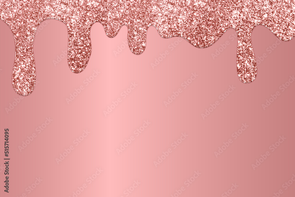 Rose Gold dripping glitter background, Dripping Glitter Background