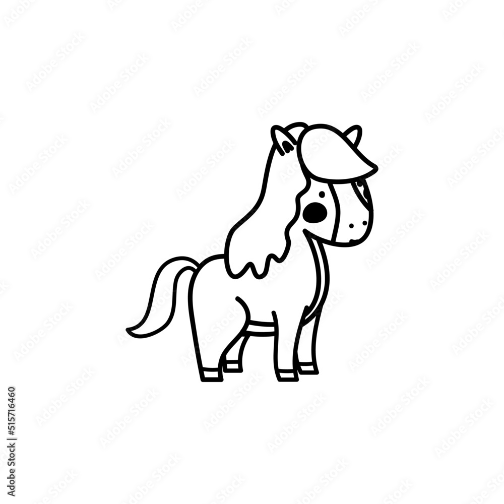 pony toy vector doodle illustration