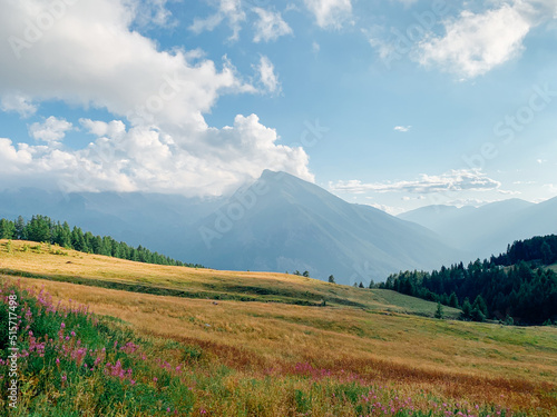 Beautiful landscape of mountainous area in the Italian Alps. Hiking place and travel destination.