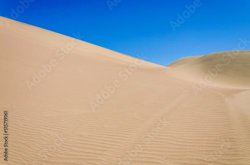 Desert with dunes and clear blue sky - Dunas de Ica  Desierto De Ica  Peru