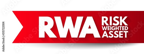 RWA Risk Weighted Asset - bank's assets or off-balance-sheet exposures, weighted according to risk, acronym text concept background