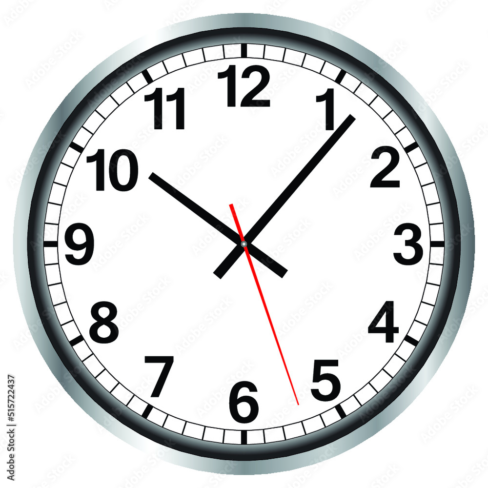 Realistic classic wall clock icon. Vector illustration