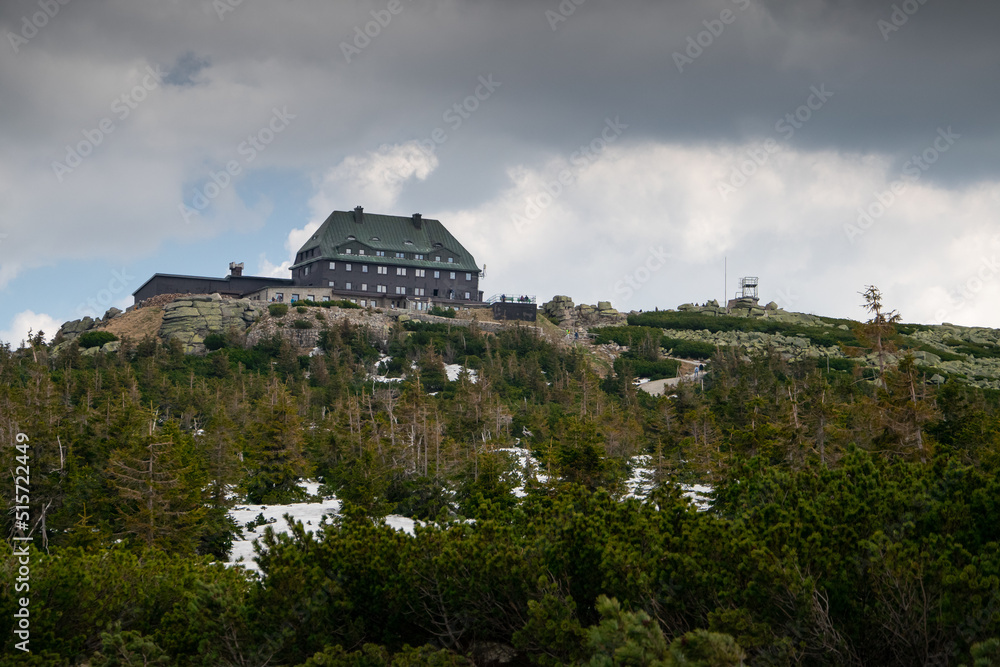 Mountain Refuge on Szrenica summit in Karkonosze Mountains