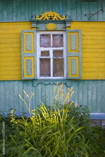 Old wooden house in Baturin, Ukraine photo