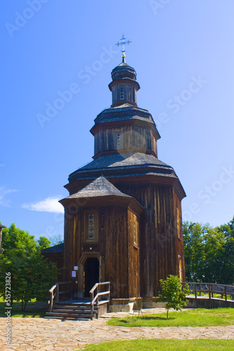 Wooden Church in Baturin Fortress, Ukraine photo