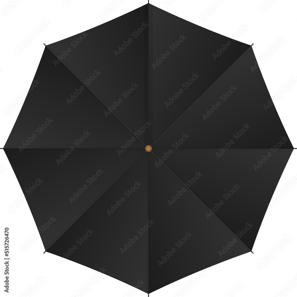 Black umbrella vector illustration isolated - obrazy, fototapety, plakaty 