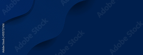 modern wave curve abstract dark blue background, blending curve lines wave. Vector illustration. 