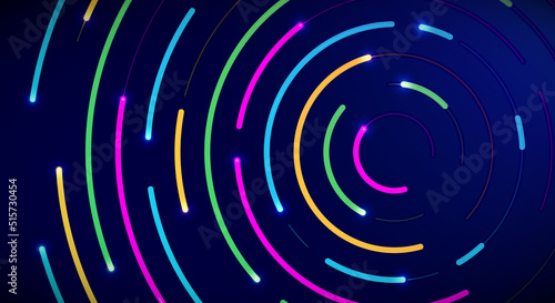Colorful Neon Circle Technology Background