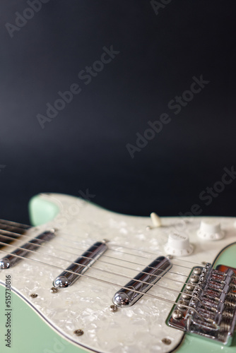 Electric Guitar close-up laying down portrait