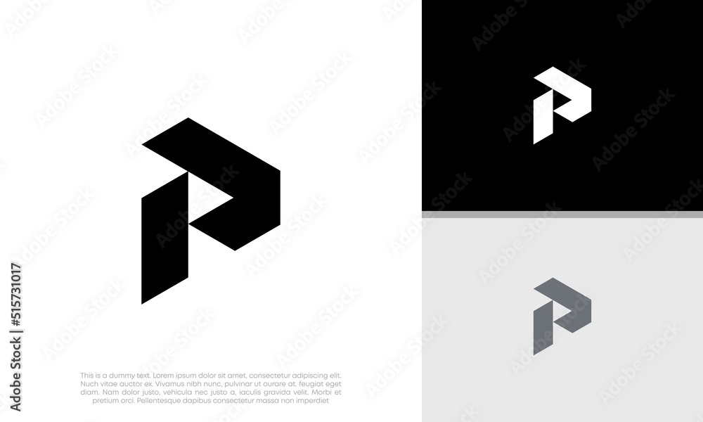 Initials P logo design. Initial Letter Logo. Innovative high tech logo template. Initials P logo design. Initial Letter Logo. Innovative high tech logo template.