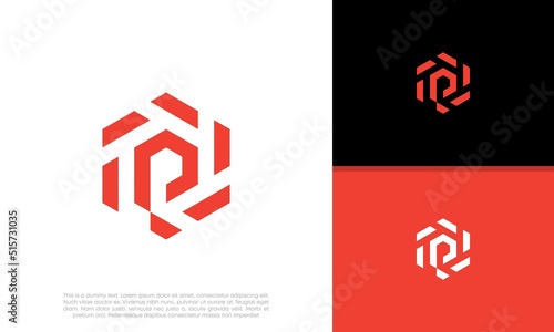 Initials P logo design. Initial Letter Logo. Innovative high tech logo template.