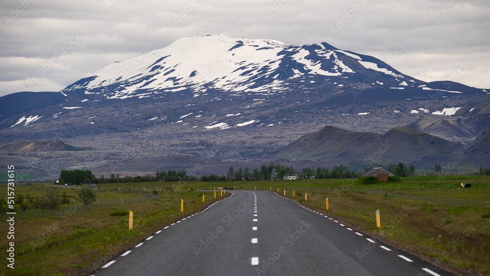 The snowcapped Mt Hekla volcano, South Iceland. The snowcapped Mt Hekla volcano, South Iceland.
