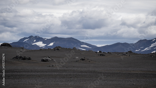 Volcanic landscape of the Fjallabak Nature Reserve, high up in the central highlands of Iceland