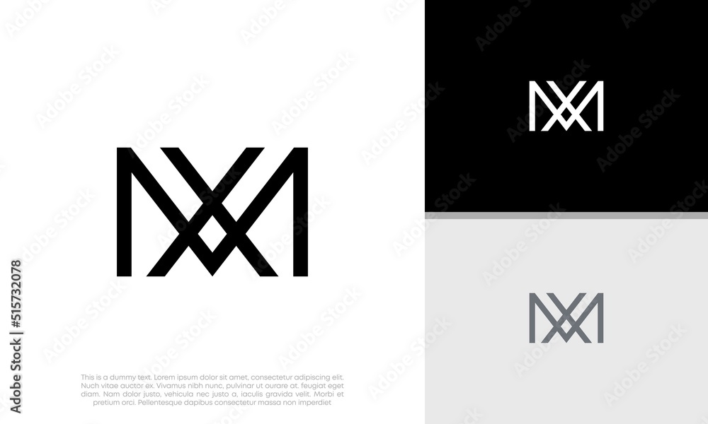 Initials M. MX logo design. Initial Letter Logo. Initials M. MX logo design. Initial Letter Logo.