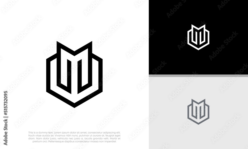 Initials M logo design. Initial Letter Logo. Initials M logo design. Initial Letter Logo.