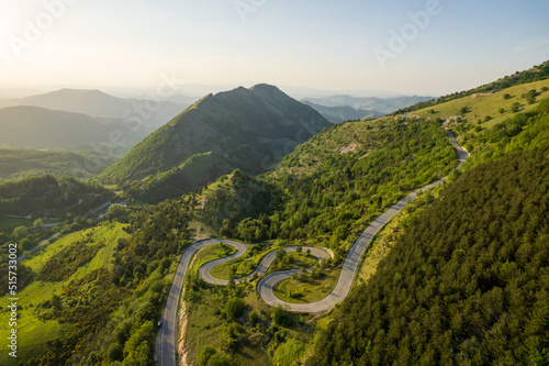 View of monte Nerone slope in Marche Region in Italy