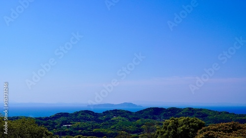 壱岐の岳ノ辻展望台から見える朝の風景