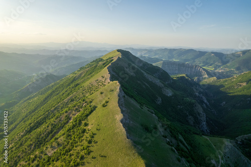 View of monte Nerone slope in Marche Region in Italy