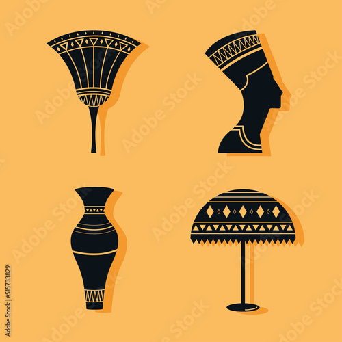 four egypt culture silhouettes